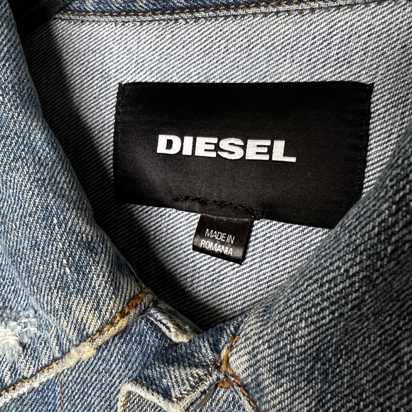 Diesel Distressed Denim Jacket Mens Sz M - Picture 3 of 8